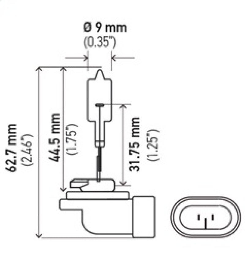 Hella Bulb 862 12V 37.5W PGJ13 T3.25 862 862 Technical Drawing