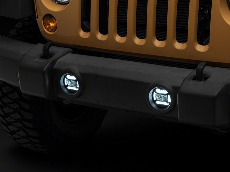 Raxiom 07-18 Jeep Wrangler JK Axial Series 4-In LED Fog Lights- Clear J167046 J167046 Photo - Close Up
