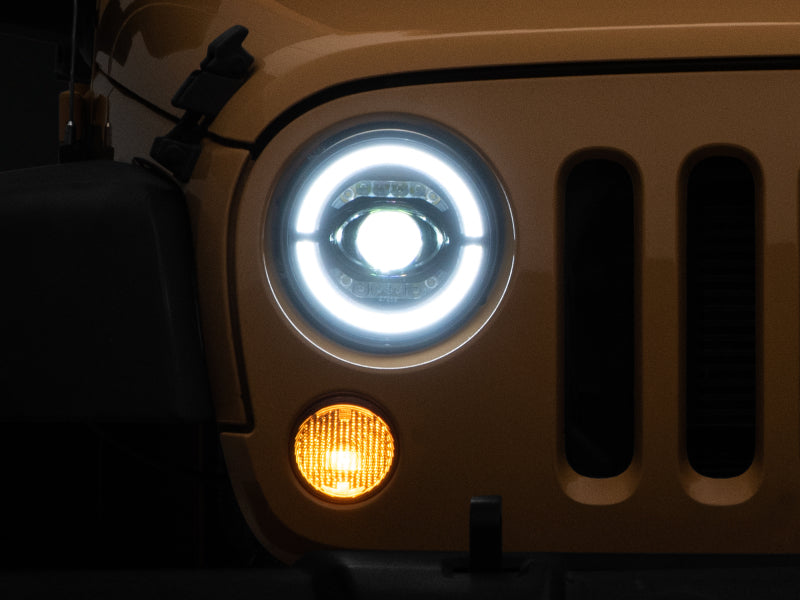 Raxiom 07-18 Jeep Wrangler JK Axial Series LED Headlights- Black Housing (Clear Lens) J132813 J132813 Photo - Primary