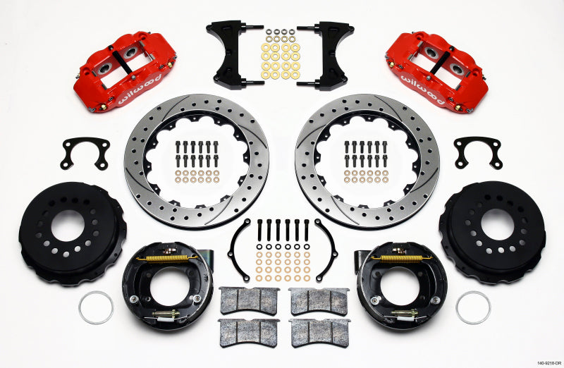 Wilwood FNSL4R Rear P-Brk Kit 12.88" Drilled Red Big Ford 2.36" 140-9218-DR Photo - Primary