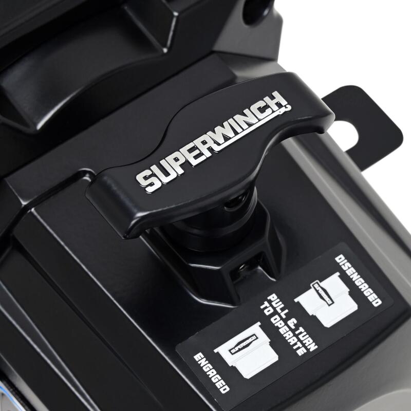 Superwinch 12000 LBS 12V DC 3/8in x 80ft Synthetic Rope SX12SR Winch - Semi Gloss Black 1712204 1712204 Photo - Close Up