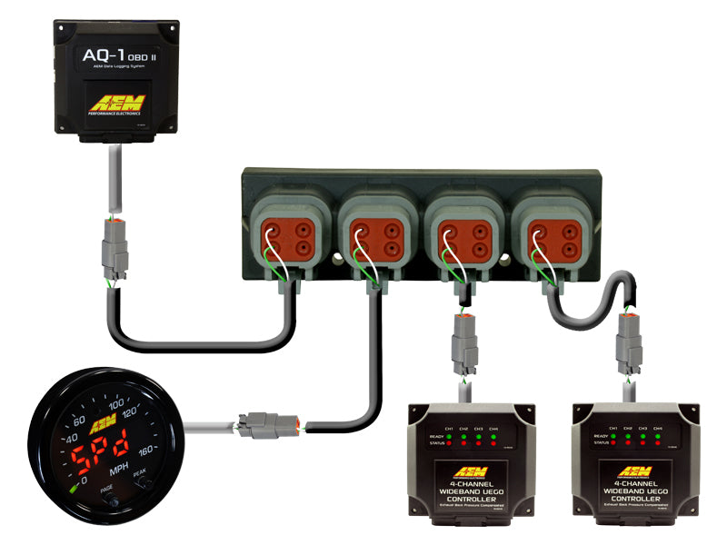 AEM Electronics 4 Port AEMnet CAN Hub 30-2225 Illustration Guide