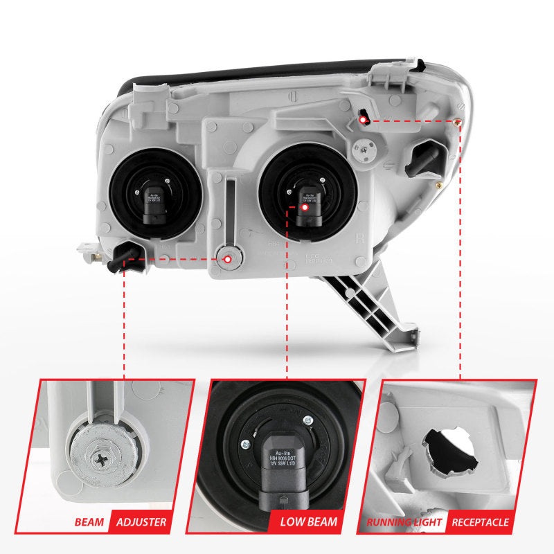 Anzo 2003-2005 Toyota 4Runner Crystal Headlights Black 111394 Photo - Unmounted