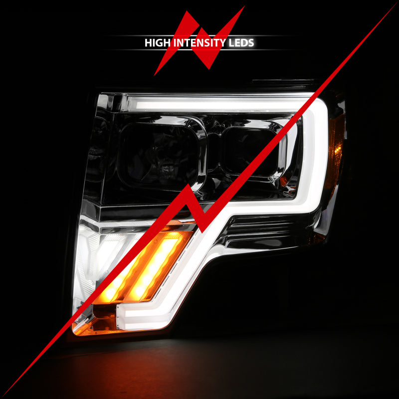 ANZO 2009-2013 Ford F-150 Projector Light Bar G4 Switchback H.L. Chrome Amber 111470 111470 Photo - lifestyle view