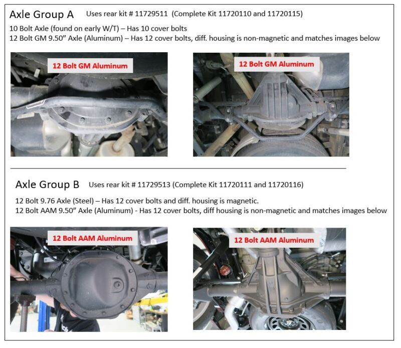 Ridetech 19-23 Silverado/Sierra 2WD/4WD Lowering System With Coilovers 11720110 11720110 Technical Bulletin