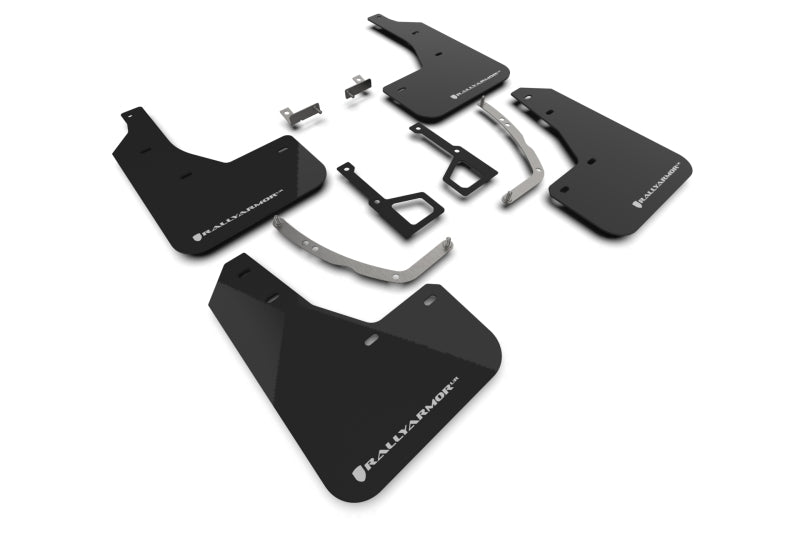 Rally Armor RAL Classic Blk Flap/Wht Logo Body Armor & Protection Mud Flaps main image