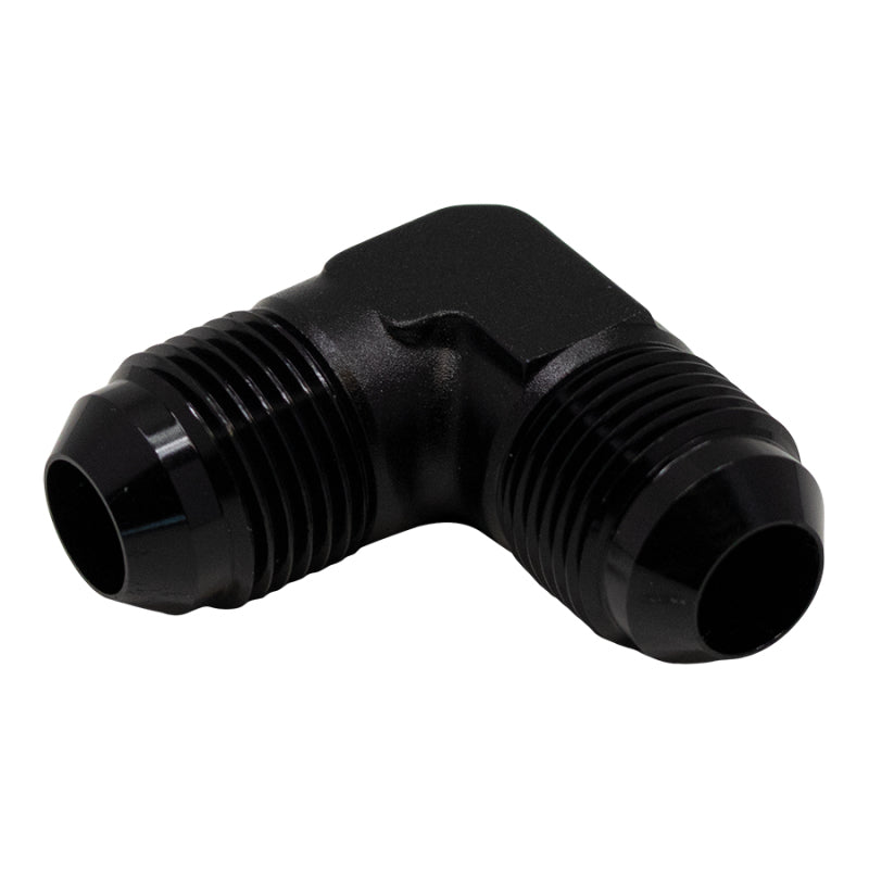 DeatschWerks 8AN Male Flare to 8AN Male Flare 90-Degree Fitting - Anodized Matte Black 6-02-0208-B 6-02-0208-B Photo - Primary