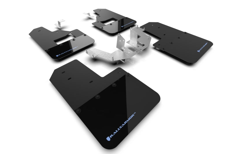 Rally Armor 21-22 Ford Bronco (Plstc Bmpr + RB - NO Rptr/Sprt) Blk Mud Flap w/Area Blue Logo MF85-RB-PL-ABL MF85-RB-PL-ABL Photo - Primary