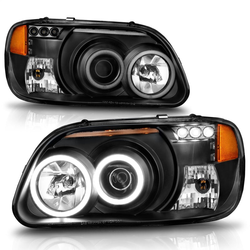 Anzo 1995-2001 Ford Explorer Projector Headlights w/ Halo Black 1 pc 111132 Photo - Unmounted
