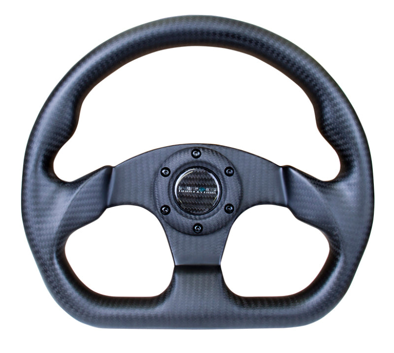NRG Carbon Fiber Steering Wheel (320mm) Flat Bottom Matte Black Carbon ST-009CF/MB ST-009CF/MB Photo - Primary