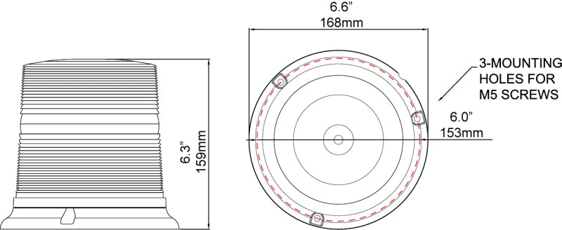 Hella StrobeType Beacon 2Rl H27111001 H27111001 Technical Drawing