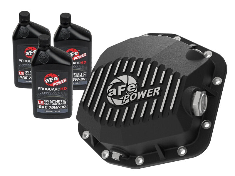 aFe POWER 2021 Ford Bronco w/ Dana M220 Diff Cover w/ Gear Oil Black Street Series w/ Machined Fins 46-71291B 46-71291B Photo - Primary