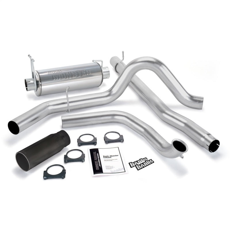 Banks Power 99 Ford 7.3L Truck w/Cat Conv Monster Exhaust System - SS Single Exhaust w/ Black Tip 48655-B 48655-B Photo - Primary