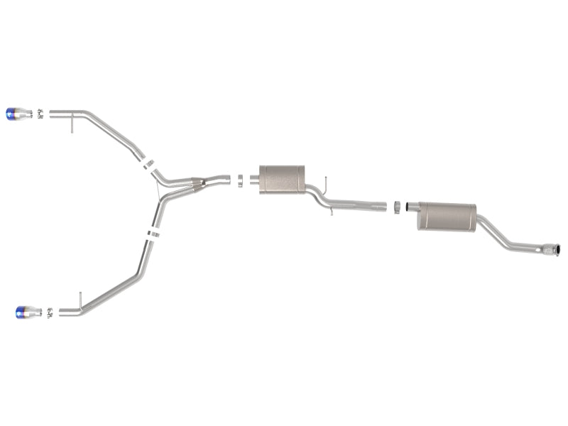 aFe MACH Force-Xp 13-16 Audi Allroad L4 SS Cat-Back Exhaust w/ Blue Flame Tips 49-36438-L 49-36438-L Photo - Unmounted