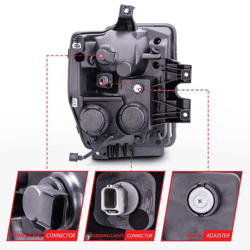 Anzo 2008-2010 Ford F-250 Projector Headlights w/ Halo Chrome (CCFL) 111167 Photo - Unmounted