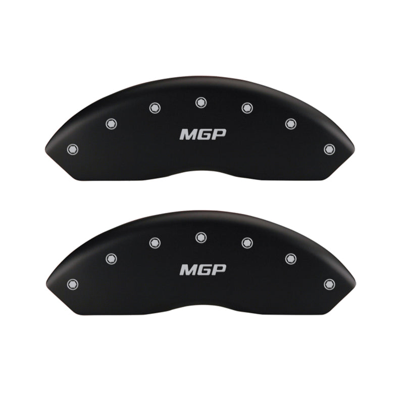 MGP 4 Caliper Covers Engraved Front & Rear MGP Matte Black finish silver ch 22110SMGPMB 22110SMGPMB Photo - Primary