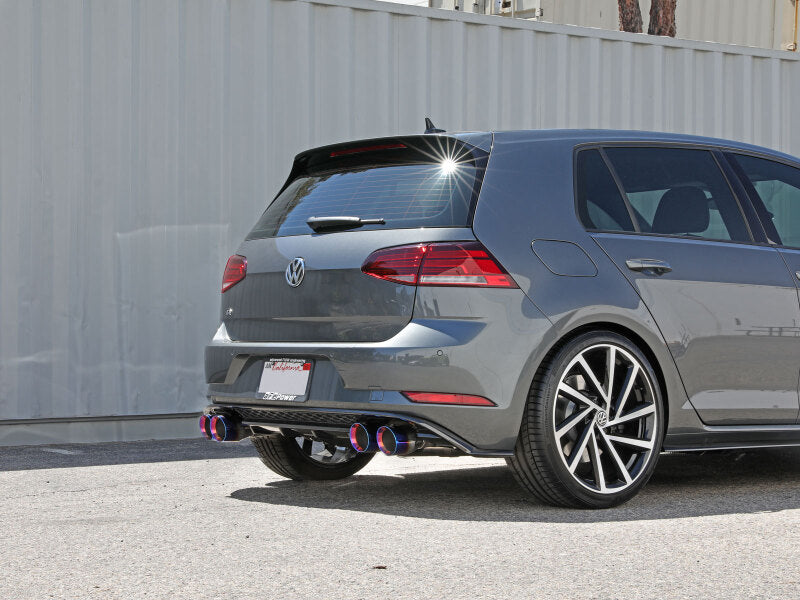 afe POWER MACH Force-Xp 15-19 Volkswagen Golf R L4-2.0L(T) 304 SS Cat-Back Exhaust System Blue Tips 49-36430-L 49-36430-L Photo - Mounted