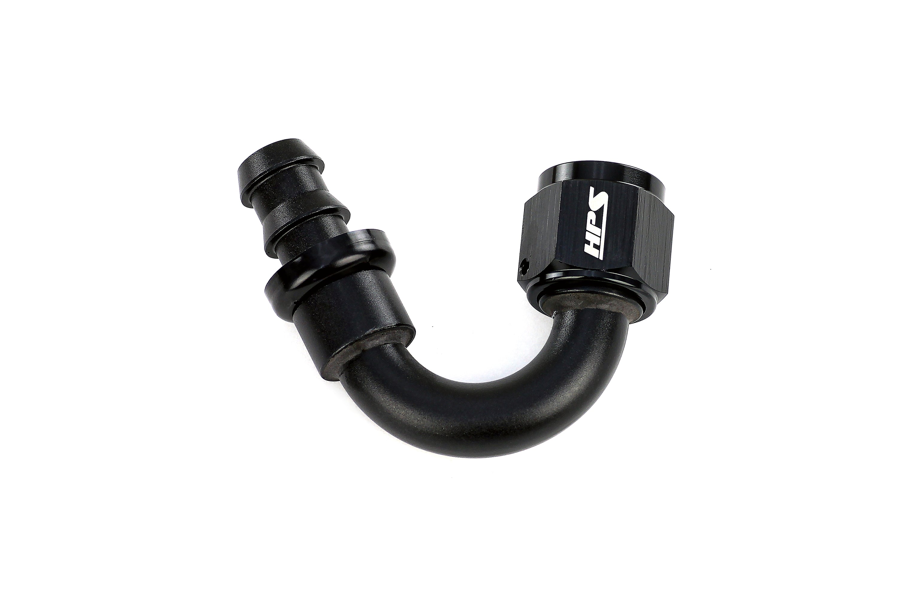 HPS Performance Straight/ 30-180 Degree 4-12 Push-on Hose End to AN Female, Aluminum, Black