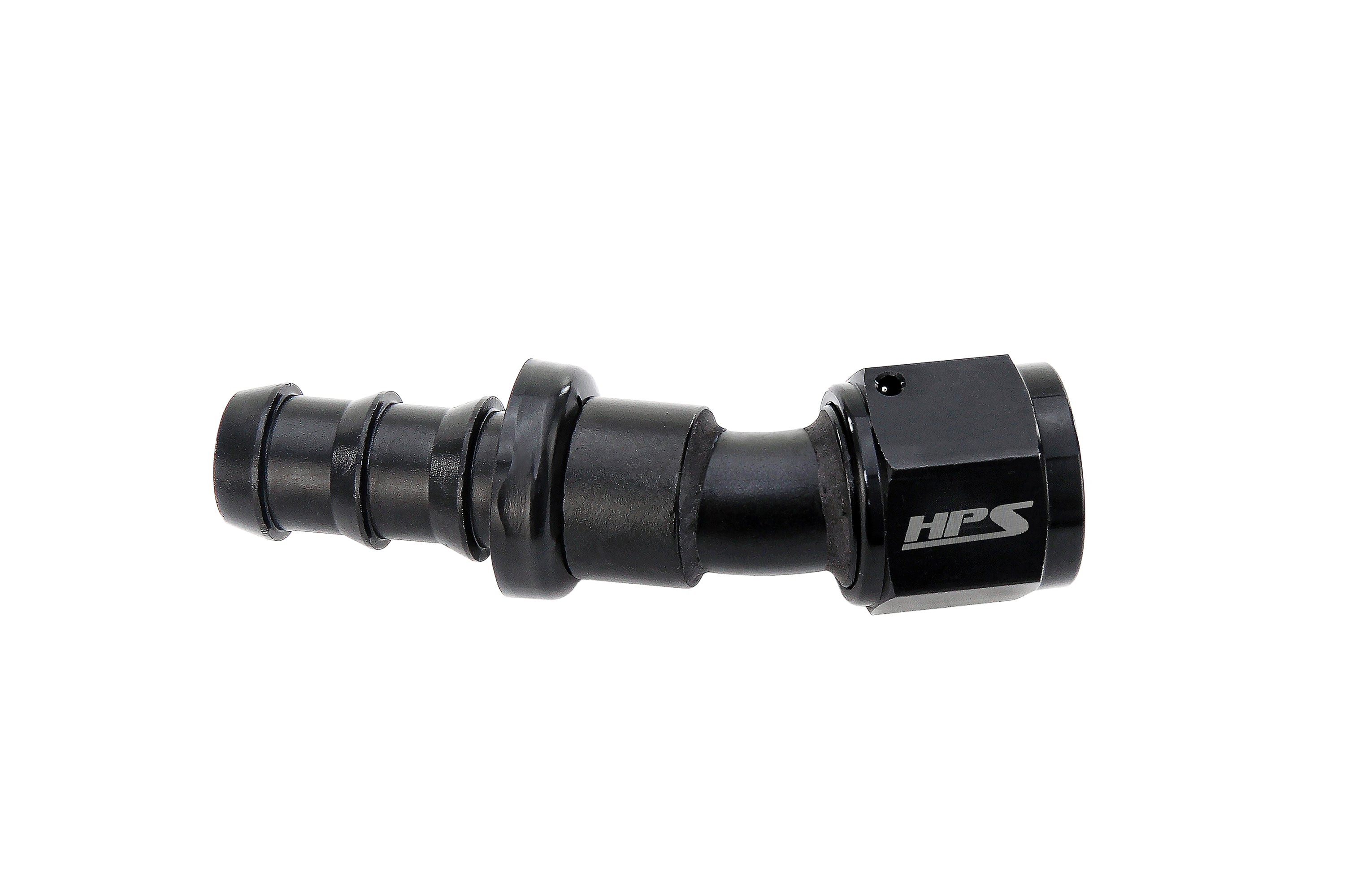 HPS Performance Straight/ 30-180 Degree 4-12 Push-on Hose End to AN Female, Aluminum, Black