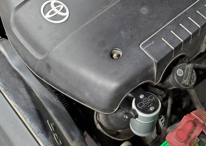 J&L 05-23 Toyota 4Runner 4.0L Driver Side Oil Separator 3.0 - Clear Anodized 3107D-C 3107D-C Photo - Mounted