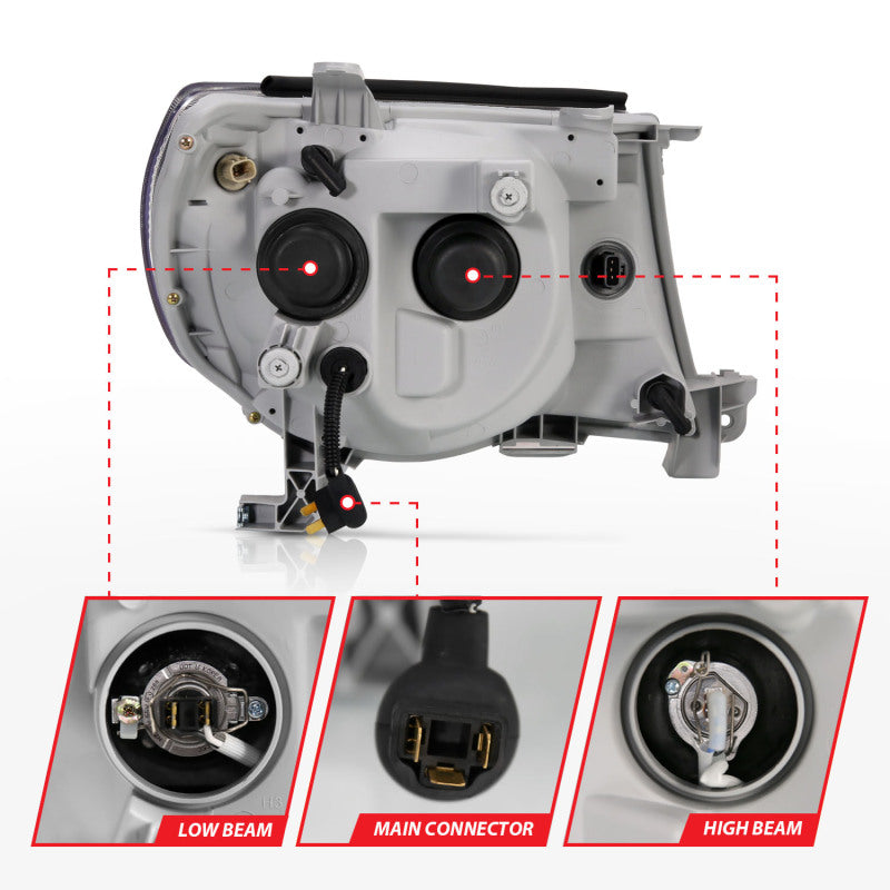 Anzo 2005-2011 Toyota Tacoma Projector Headlights w/ Halo Black 121282 Photo - Unmounted