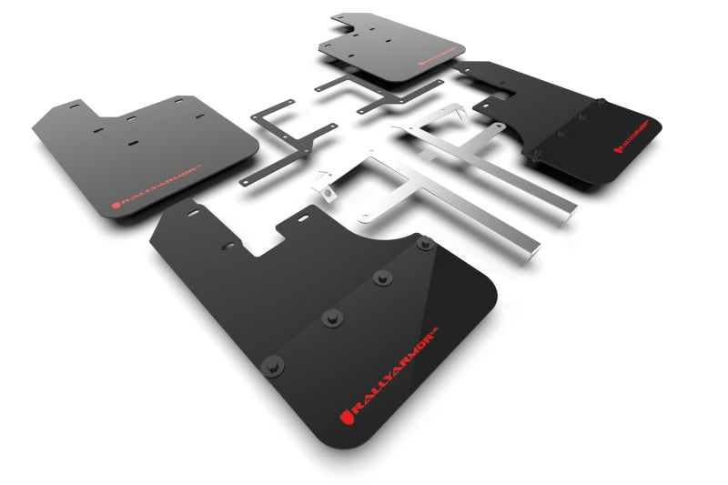 Rally Armor 19-22 Jeep Gladiator Black Mud Flap w/ Red Logo MF84-BLK-RD MF84-BLK-RD Photo - Primary