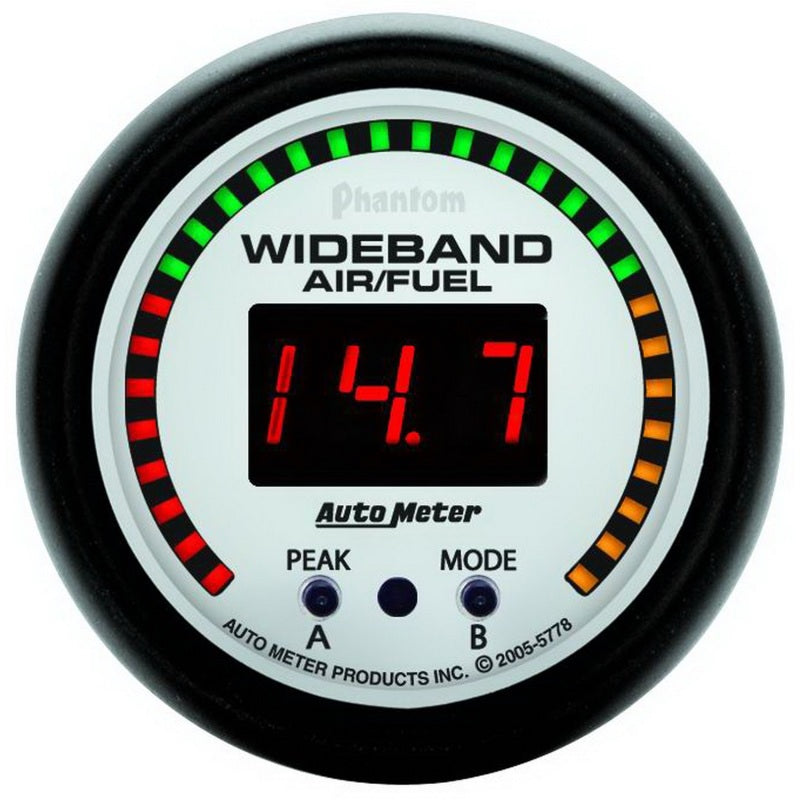 Autometer 2-1/16" Wideband Pro Air/Fuel Ratio, 6:1-20:1 Afr, Phantom 5778 Photo - Primary