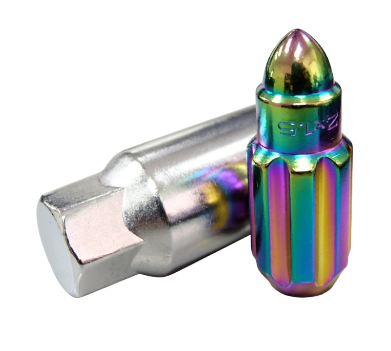 NRG M12 x 1.5 Steel Lug Nut Set Bullet Shape 21 pc Neochrome W/ Lock Key LN-LS500MC-21 Photo - Primary