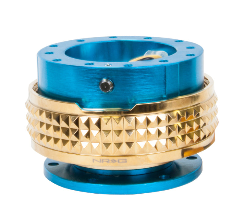 NRG Quick Release Kit - Pyramid Edition - New Blue Body / Chrome Gold Pyramid Ring SRK-210NB/CG SRK-210NB/CG Photo - Primary