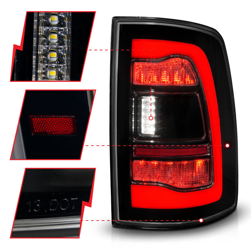 ANZO 09-18 Dodge Ram 1500 Sequential LED Taillights Smoke Black 311470 311470 User 2