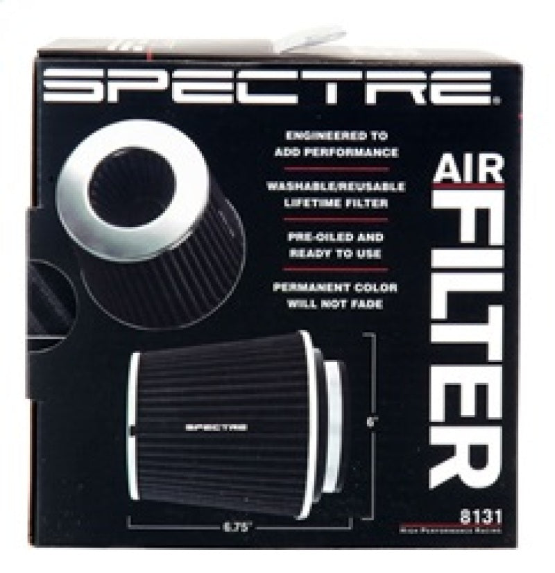 Spectre Adjustable Conical Air Filter 5-1/2in. Tall (Fits 3in. / 3-1/2in. / 4in. Tubes) - Black 8131 8131 Photo - in package
