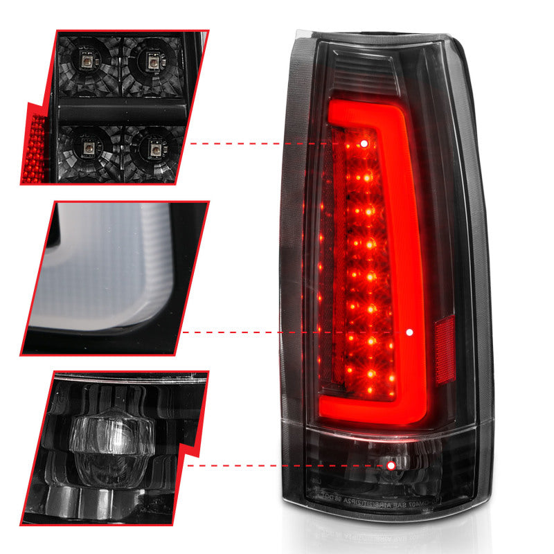 ANZO 1999-2000 Cadillac Escalade LED Taillights Black Housing Clear Lens Pair 311344 311344 Photo - Unmounted