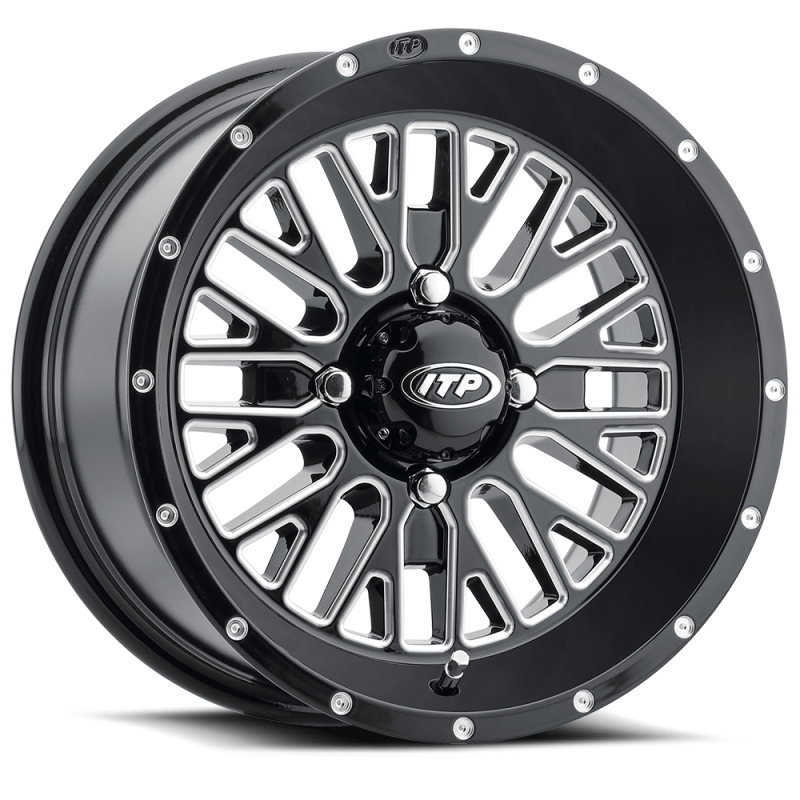 ITP Momentum 14x7 / 4x137 BP / 30mm Offset Black w/ Milled Accents Wheel 1422735731B 1422735731B Photo - Primary