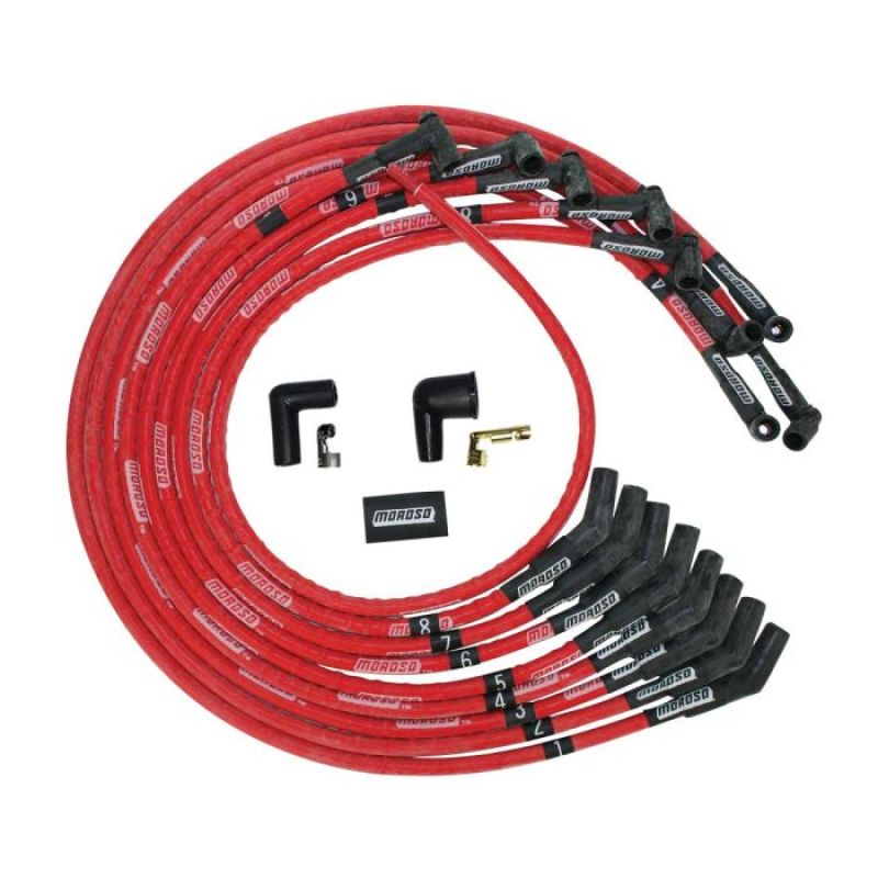 Moroso SBC Under Header 135 Deg Plug Boots HEI Sleeved Ultra Spark Plug Wire Set 52530 52530 User 1