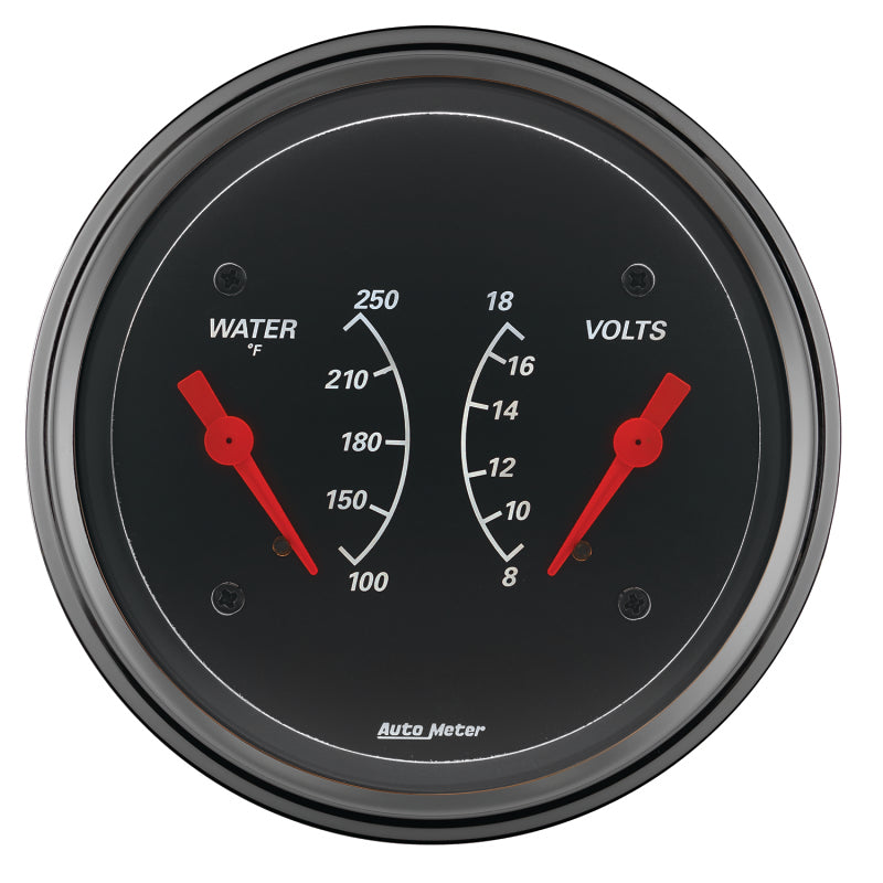 AutoMeter Gauge Dual Wtmp & Volt 3-3/8in. 250 Deg. F & 18V Elec Designer Black 1430 1430 User 2