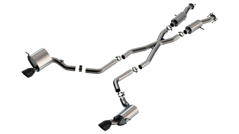 Borla 15-21 Jeep Grand Cherokee SRT 6.4L V8 AWD S-Type Cat-Back Exhaust System - Black Tips T-304SS 140632CB 140632CB Photo - Primary