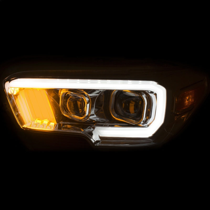 Anzo Toyota Tacoma 16-18 Projector Plank Style Headlight Chrome w/ Amber 111378 Photo - Unmounted