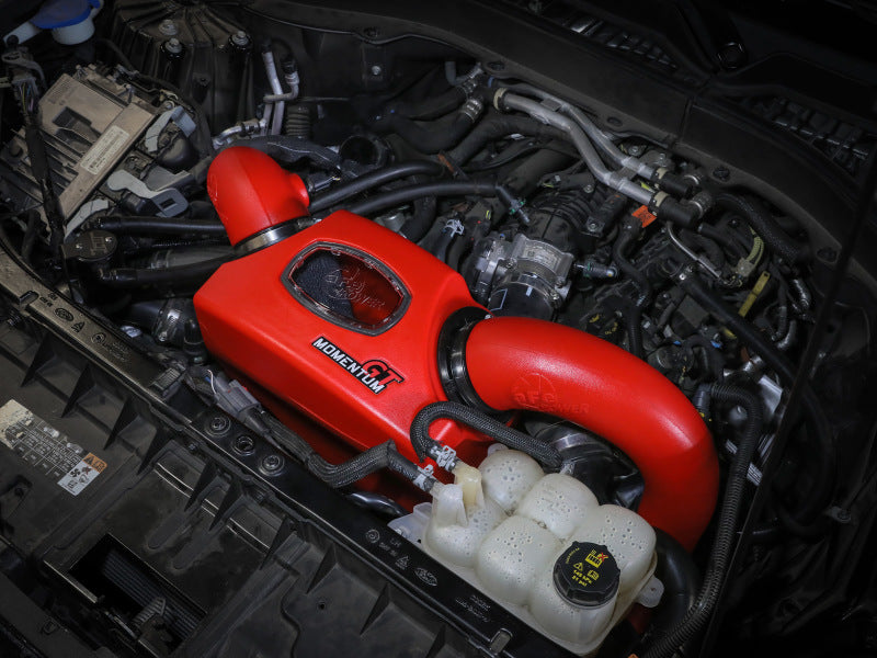 aFe Momentum GT Red Pro Dry S Cold Air Intake System 20-23 Ford Explorer ST V6-3.0L TT 50-70076KR 50-70076KR Photo - Mounted