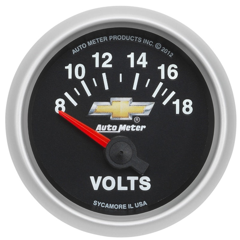 AutoMeter Gauge Voltmeter 2-1/16in. 18V Electric Chevy Gold Bowtie 880444 880444 Photo - Primary