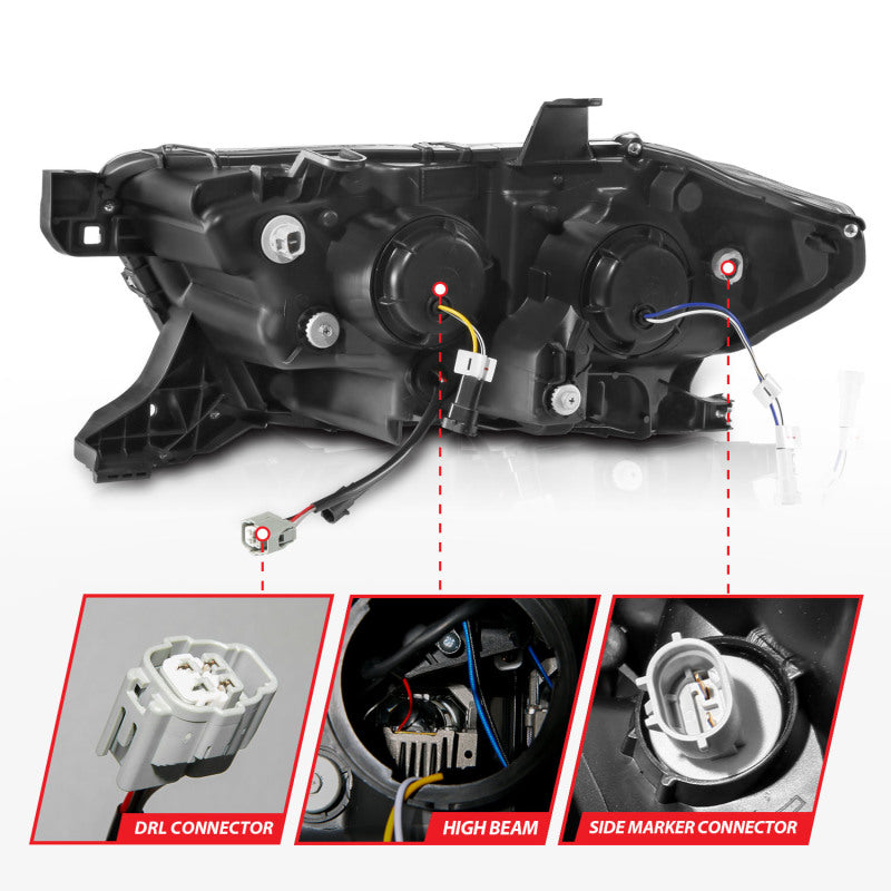 ANZO 16-22 Toyota Tacoma LED Projector Headlights w/ Light Bar Sequential Black Housing w/Initiation 111563 111563 Photo - Unmounted