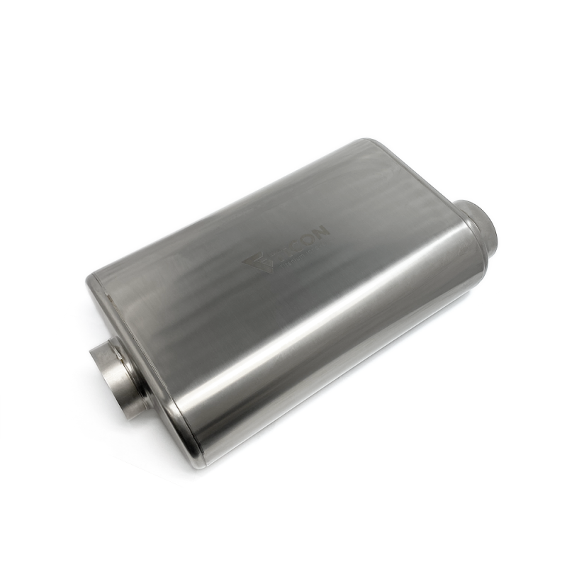 Ticon Industries 17in Overall Length 3in Thin Oval Titanium Muffler - 3in Center In/Offset Out 116-07623-0210 116-07623-0210 User 1