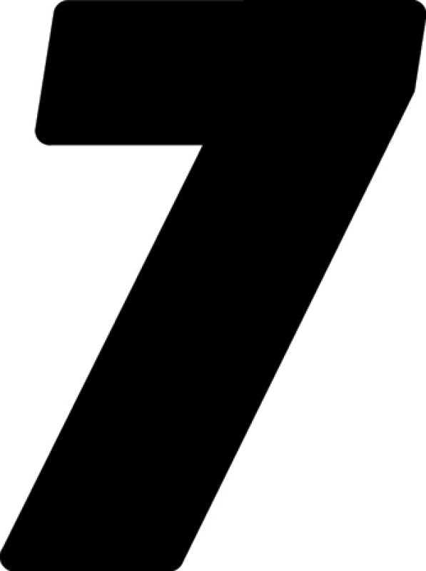 Hardline Dirt Digits 3pk 4 in. - High Gloss Number 7 - Black DD43B-7 DD43B-7 Photo - Primary