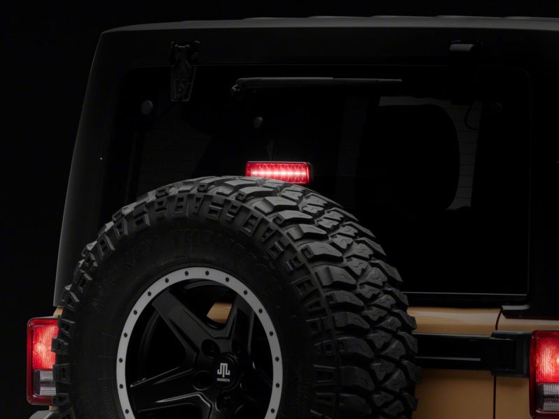 Raxiom 07-18 Jeep Wrangler JK Axial Series Hyper Flash LED Third Brake Light- Smoked J137871 J137871 Photo - Close Up
