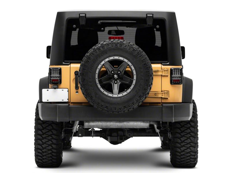 Raxiom 07-18 Jeep Wrangler JK Axial Series Lux LED Tail Lights- Blk Housing (Clear Lens) J141596 J141596 Photo - Close Up