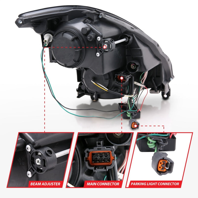 Anzo 2003-2007 Infiniti G35 Projector Headlights w/ Halo Chrome (CCFL) 121364 Photo - Unmounted