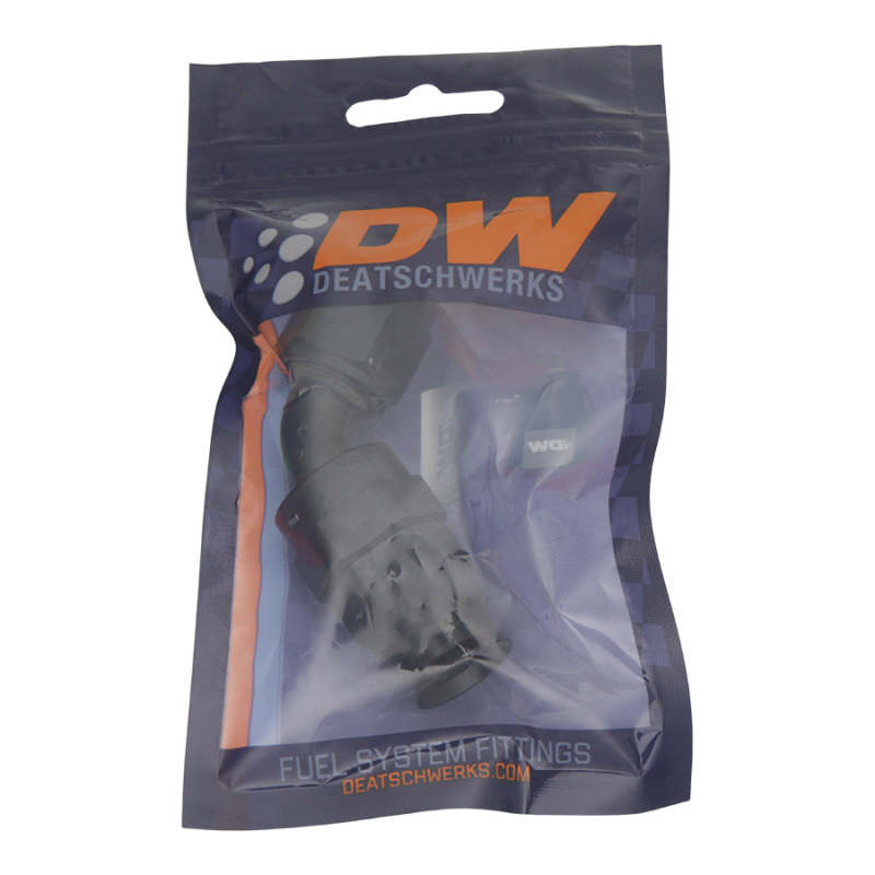DeatschWerks 8 AN Female Flare Swivel 60-Degree Hose End PTFE - Anodized Matte Black 6-02-0874-B 6-02-0874-B Photo - lifestyle view