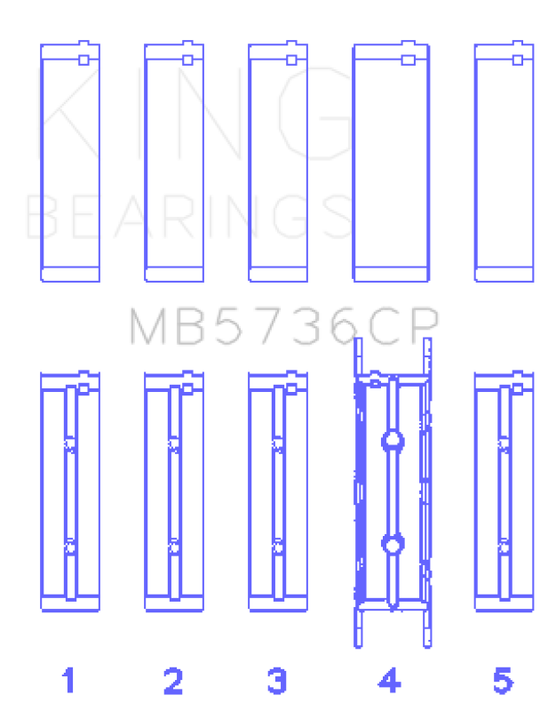 King Engine Bearings King Ford Powerstroke 6.0L/6.4L Diesel (Size STD) Crankshaft Main Bearing Set MB5736CP MB5736CP Photo - Primary