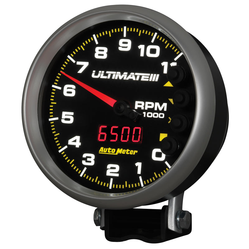 AutoMeter Gauge Tach 5in. 11K RPM Pedestal Datalogging Ultimate IIi Playback Black 6888 6888 User 3