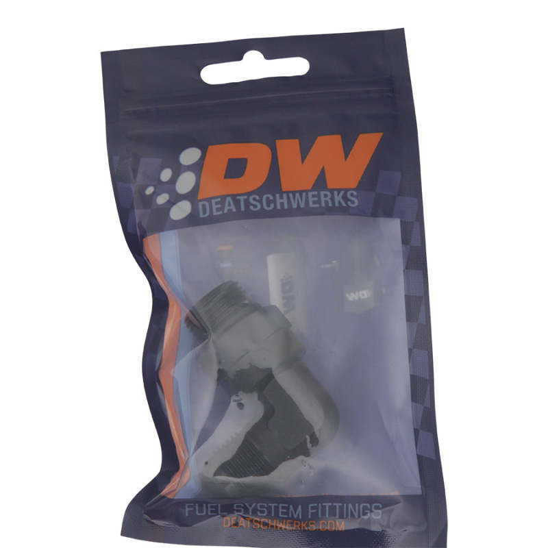 DeatschWerks 8AN ORB Male Swivel to 8AN Male Flare 90-Degree Fitting - Anodized Matte Black 6-02-0411-B 6-02-0411-B Photo - lifestyle view