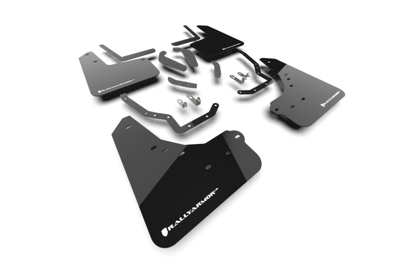 Rally Armor RAL UR Blk Flap/Wht Logo Body Armor & Protection Mud Flaps main image